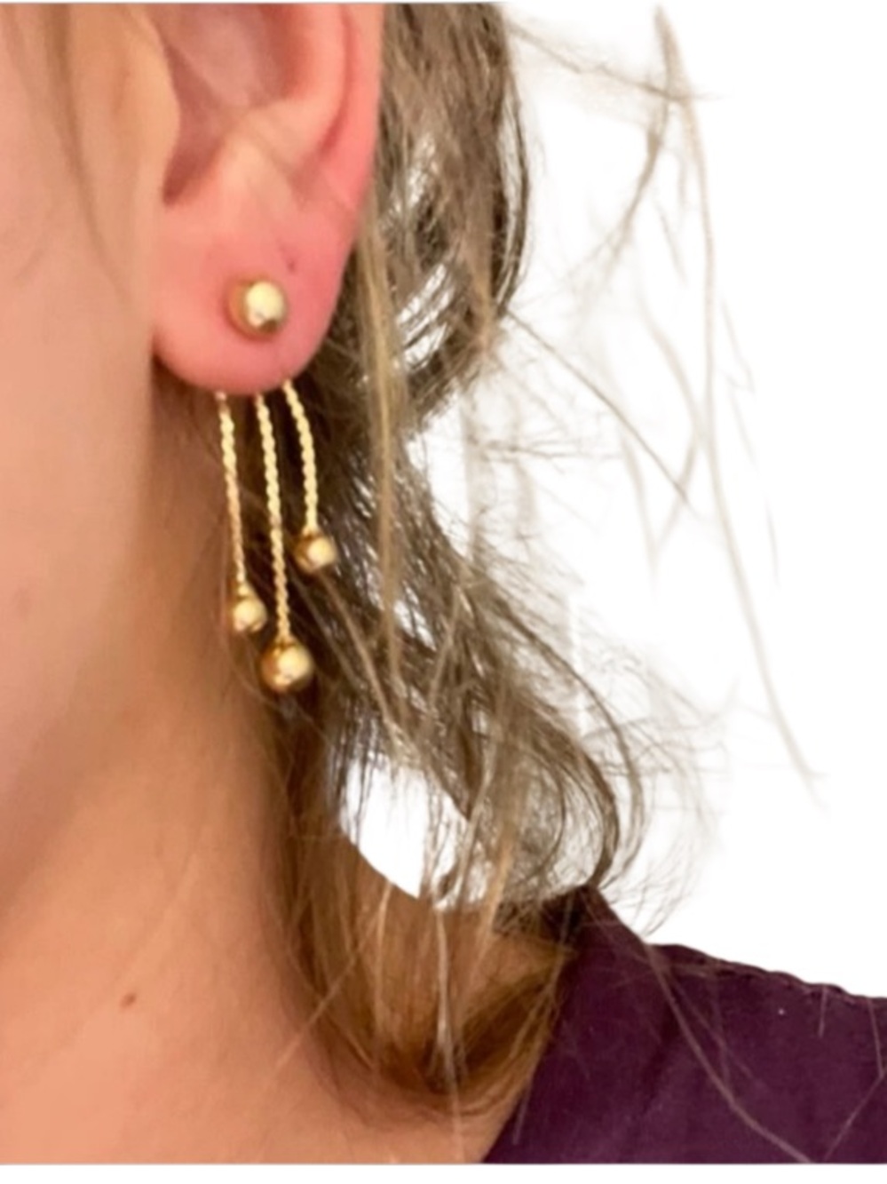 Beautiful Metal Ball Drop Earrings